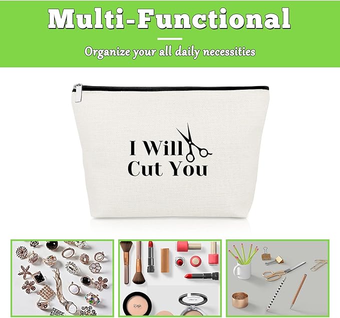 Hairdresser Gift for Women Hair Stylist Gift Makeup Bag Funny Birthday Present for Hair Dresser Stylists Barber Hairstylist Cosmetic Bag Appreciation Present Cosmetology Graduate Cosmetic Pouch