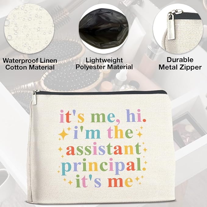 Makeup Bag Assistant Principle Gifts for Women, Assistant Principal Appreciation Gift in My Assistant Principal Era Cosmetic Bag Zipper Makeup Pouch