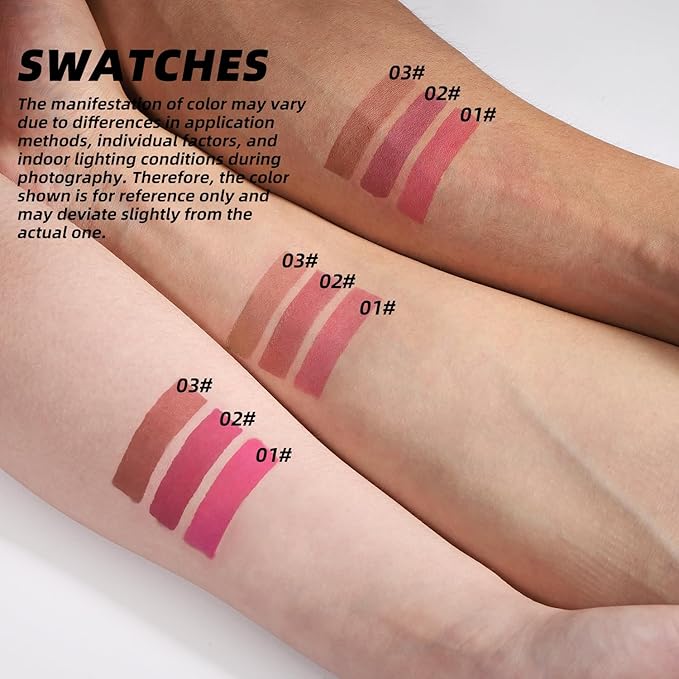 Peel Off Lip Liner Stain Set, 3 Colors Long Lasting Matte Lip Tattoo, Highly Pigmented Color Lip Makeup, Waterproof, Transfer-proof Lipstain for Women