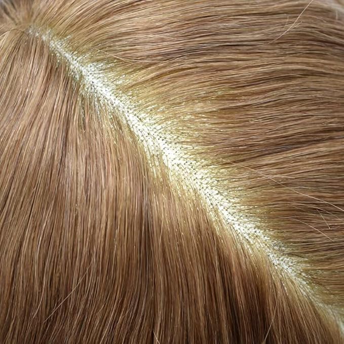 FACE MIRACLE Hair System for Men French Lace Mens Toupee Human Hair Replacement System Lace with PU Toupee for Men Male Hair Piece Wigs 6"X9" 17#DARK ASH BLONDE