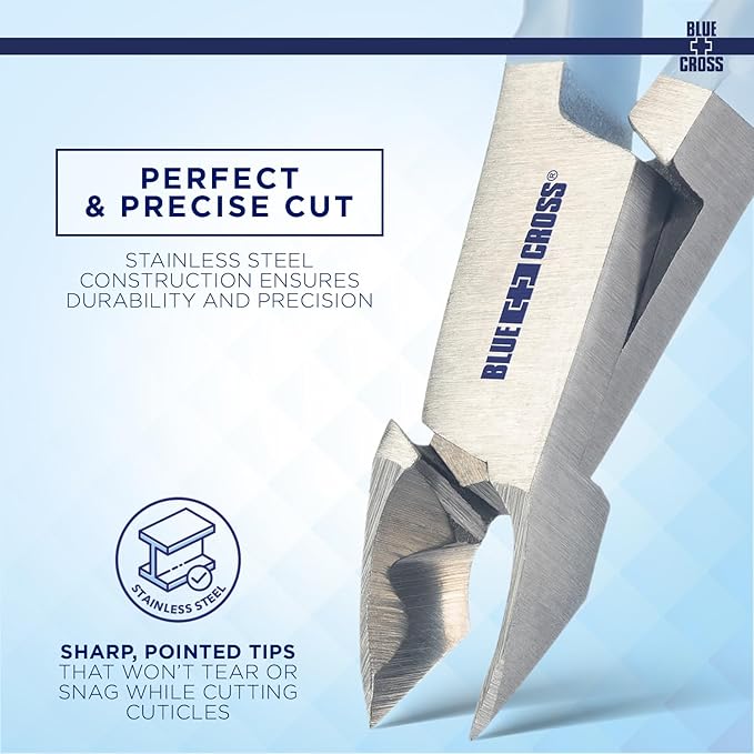 Blue Cross Professional Nail + Cuticle Care 2 Pack Bundle, Liquid Cuticle Remover + Softener & Cuticle Nippers, Cutter & Trimmer for Fingernails and Toenails