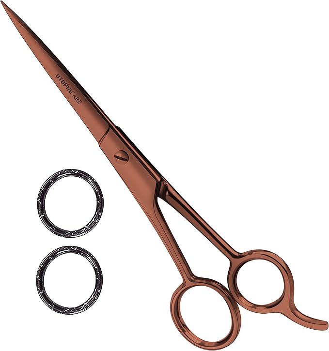 Utopia Care Hair Cutting and Hairdressing Scissors 6.5 Inch, Premium Stainless Steel shears with smooth Razor & Sharp Edge Blades, for Salons, Professional Barbers, Bronze