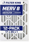 Filter King 17x25x1 Air Filter | 12-PACK | MERV 8 HVAC Pleated A/C Furnace by FilterKing