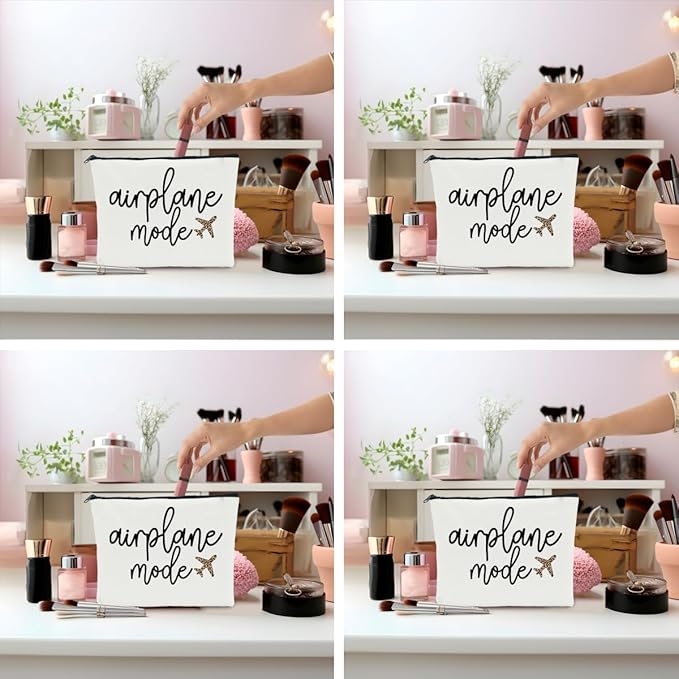 4 PCS Travel Gifts for Women - Weekend Trip Makeup Bags for Friends, Besties, Travelers - Vacation, Holiday, Bachelorette Party Cosmetic Bags