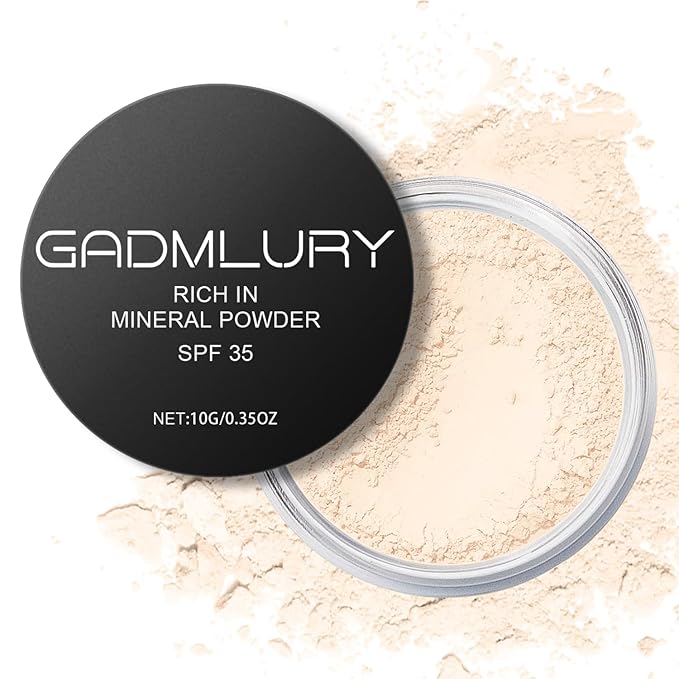 Mineral Setting Powder, SPF 35, Sunscreen Fair Face Loose Blurring FinishingPowder, Sheer Coverage, Weightless and Oil Control, Extend Base Makeup(#02 Fair Setting Makeup)