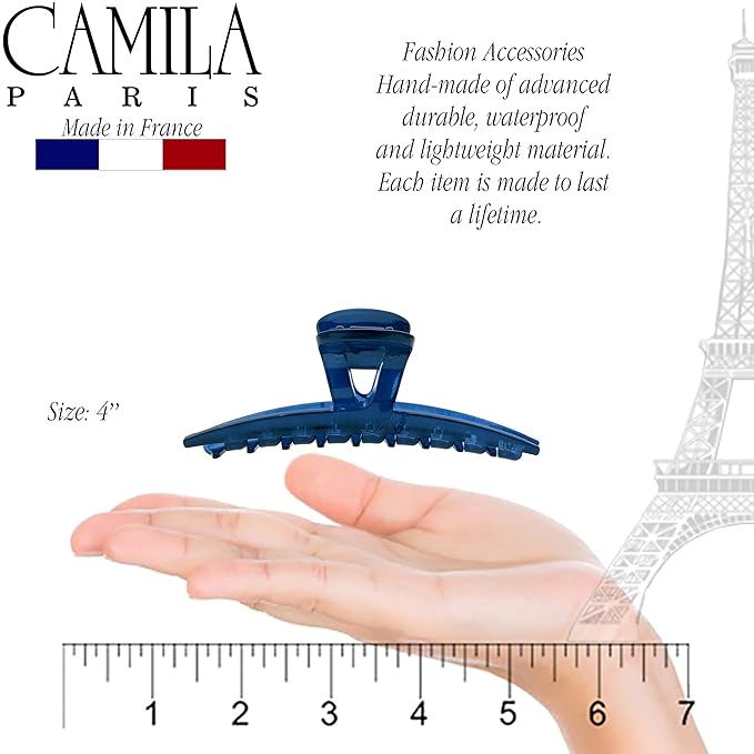Camila Paris CP3226 French Hair Clip for Women, Narrow, Strong Hold Grip Double Teeth Girls Hair Claw Clips Jaw, Fashion Durable Styling Hair Accessories for Women, Made in France