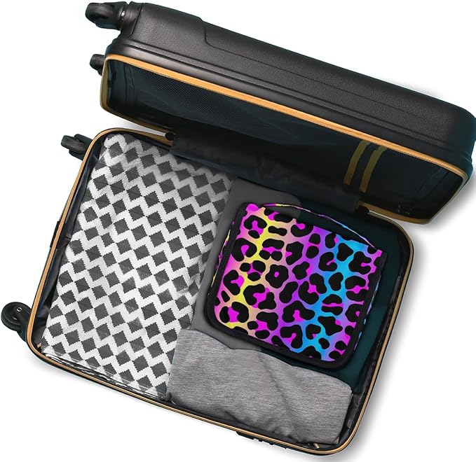 Travel Toiletry Bag for Women & Men Leopard Colorful Skin Hanging Cosmetic Organizer Portable Waterproof Makeup Case Make Up Bag with Compartments Travel Essentials for Bathroom Shower