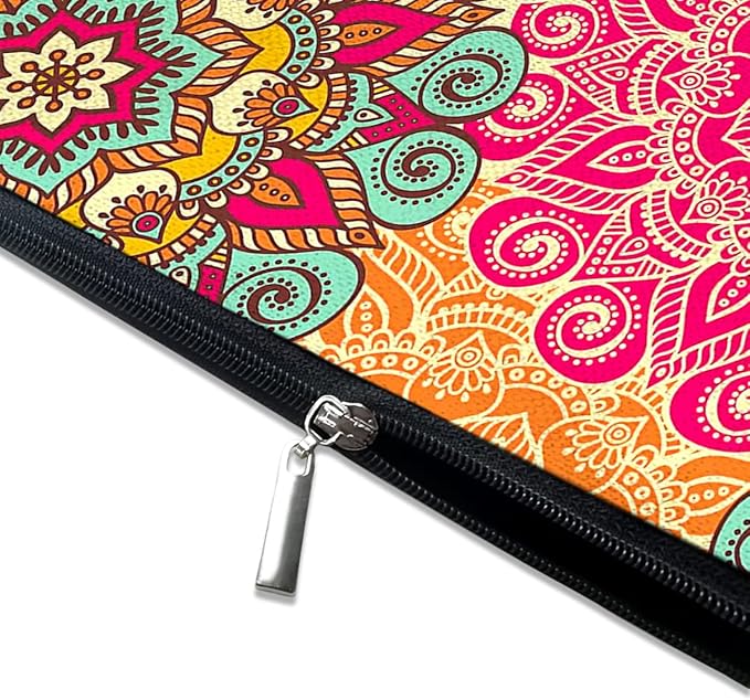 Cute Makeup Bag for Purse Canvas Waterproof Funny Cosmetic Bags for Women Zipper Travel Toiletry Pouch-Boho Flower Makeup Bags