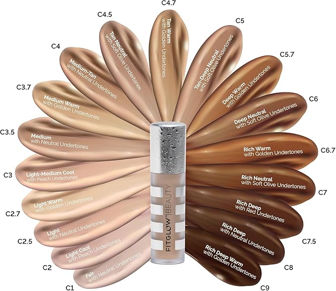 Fitglow Beauty Conceal+ | Vegan Full Coverage Concealer Skincare with Vitamin K + Green Tea | Corrects Dark Circles, Blemishes & Redness | Non-Creasing, Natural Finish | C2-6g
