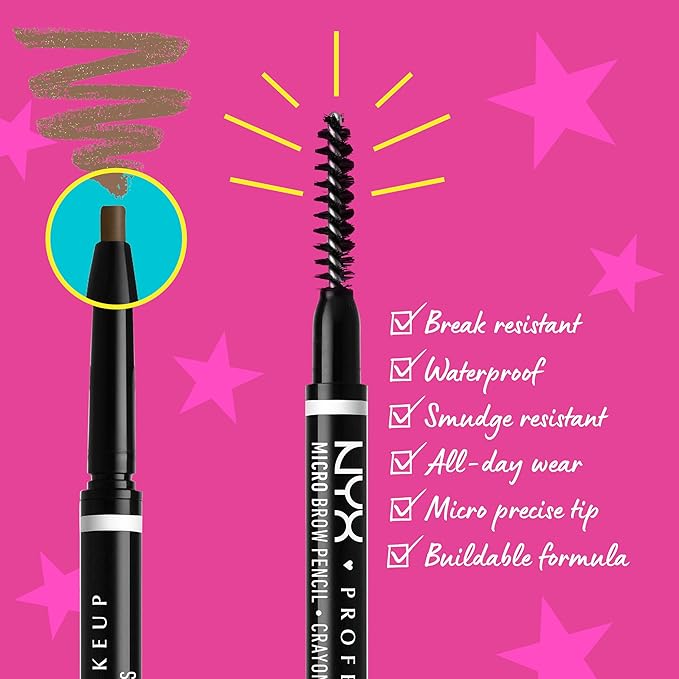 NYX PROFESSIONAL MAKEUP Micro Brow Pencil, Precise Eyebrow Pencil - Auburn
