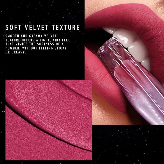 NEBULA VELVET LIP CREAM-Long Lasting Lip Stain, Waterproof and Transferproof Lip Tint, Matte Finish, Smooth Out Lip Lines, Lightweight & High Coverage, Stocking Stuffers (01 CORDELIA)