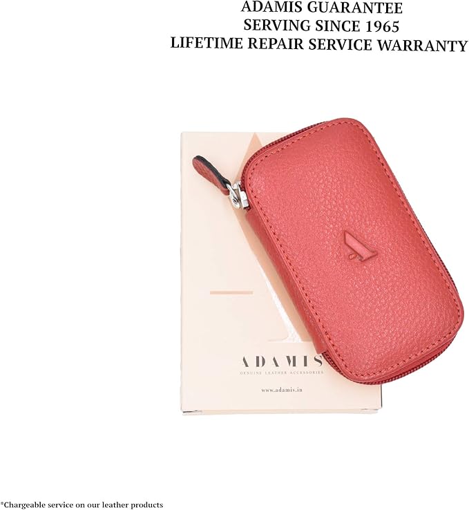 Full Grain Genuine Leather Keychain Holder Pouch with 6 Key Holders Hook
