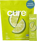 Cure Hydration | Plant-Based Electrolyte Drink Mix | No Added Sugar | FSA-HSA | Dehydration Relief Powder Made with Coconut Water | Non-GMO | Vegan | Pouch of 14 Packets - Lime