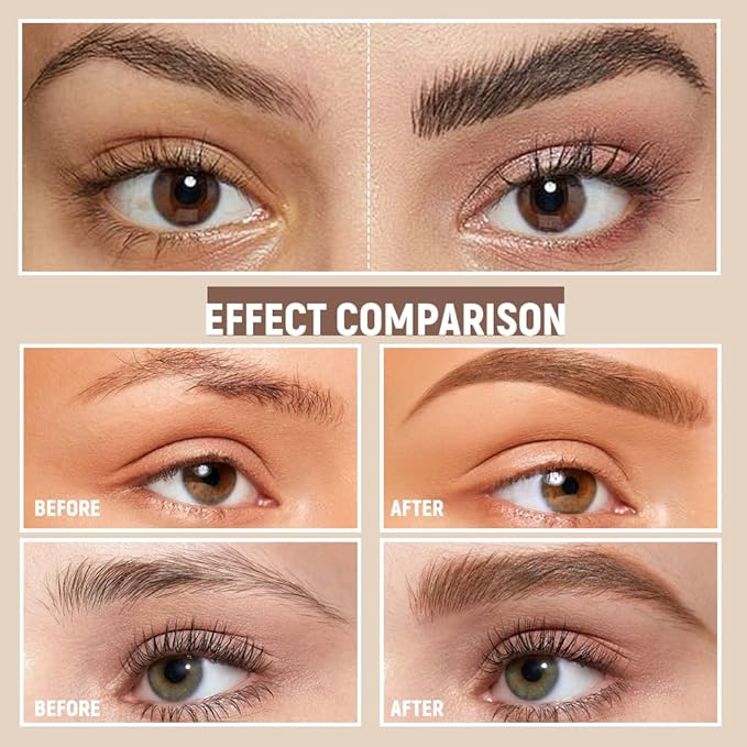 Eyebrow Pencil, Microblading Eyebrow Pencils for Women, Premium Magic 3D Waterproof Microblading Eyebrow Pen 4 Fork Tip Tattoo Pencil, Eye Brow Makeup Long-Lasting for Women (Grey)