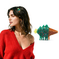 Original Italian Designed Mini Christmas Hair Claw Clips for Women, Strong Grip Plant-Based Acetate Hair Clips for Girls, Cute Christmas Tree Ice Cream Hair Accessories with Gift Box 1pcs