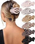 AWAYTR 6Pcs Upgrade Large Flat Hair Claw Clips for Women Girls, 5" Non-slip Duckbill Hair Clips for Long, Thick, Thin Hair, Comfortable for Driving & Lying Down (Matte (Neutral))