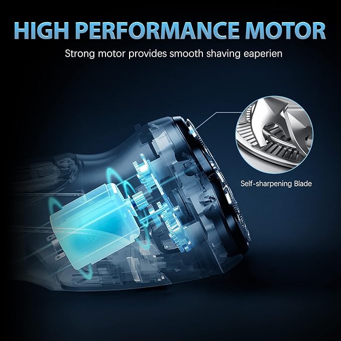 Sejoy Electric Razor for Men, Mens Electric Shavers, Rechargeable Electric Razor Shaving Machines, with Pop-up Trimmer, 1 Hour Fast Charging, 3D Floating Head, LCD Power Indicator