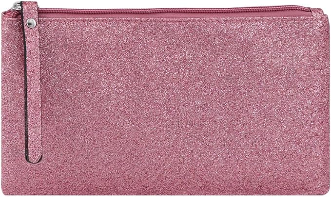 Celestial Glitter Makeup Pouch – Six Stunning Shades - Festive Cosmetic Bag (Starlit Rose)