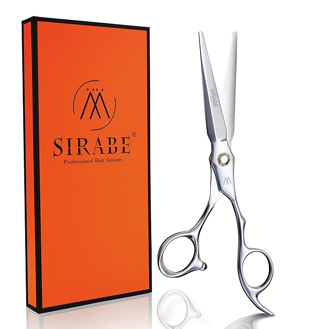 Sirabe HIGH-END 6.3" Professional Hair Cutting Scissors Shears - Ultra Sharp Blades for Precise Cutting - Barber Shears Haircut Scissors 440C Stainless Steel for Salon Hairstyling & Home Hairdressing