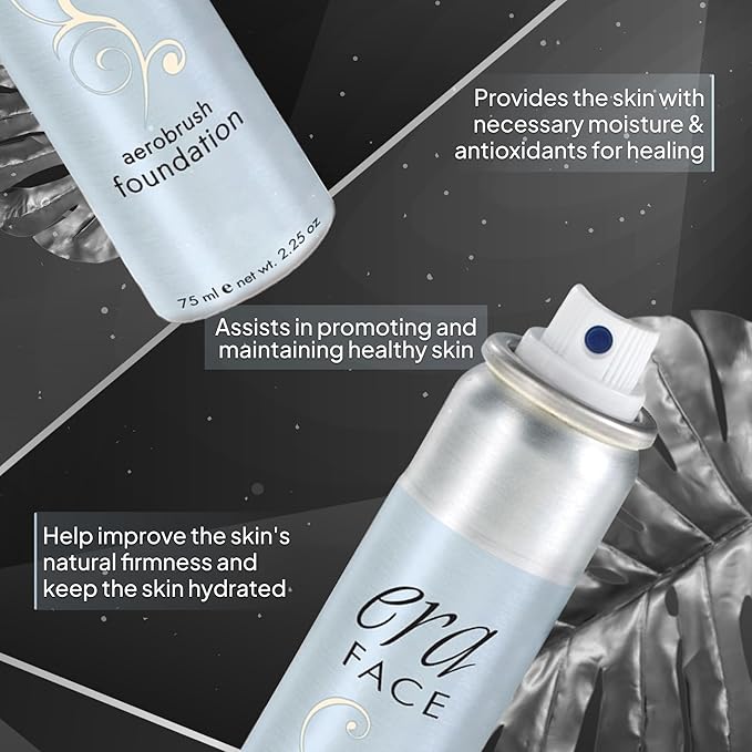 ERA Face spray makeup (Y1 Creamy Vanilla, 2.25 oz) - airbrush foundation, everyday, buildable, professional spray on cosmetics by Era Beauty