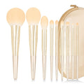 Natural Hair Makeup Brush Set Professional, Fox Hair Makeup Brushes Set with Case by Luxury ENZO KEN, Gold Cosmetic Brushes Makeup Set, Natural Makeup Brushes, Natural Bristle Makeup Brushes.(Cloud)