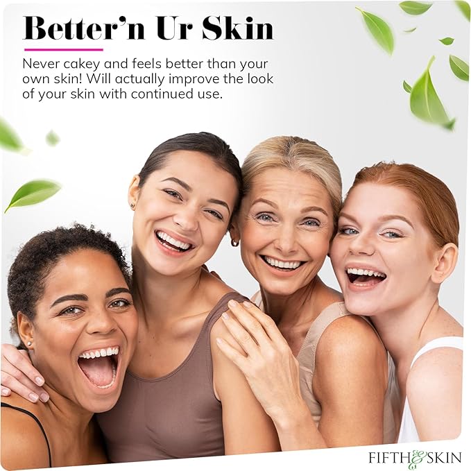 Fifth & Skin: Better’n Ur Skin Liquid Foundation (MEDIUM TAN) - Natural, Organic, Vegan, Cruelty-Free - Gluten-Free Beauty with Buildable Coverage and Palm-Free Luxury - 1 oz