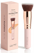 Lamora Makeup Brush Foundation Kabuki - Flat Top Face Brush for Liquid, Cream, and Powder Cosmetics - Full Coverage Blending, Buffing, Stippling, Contouring