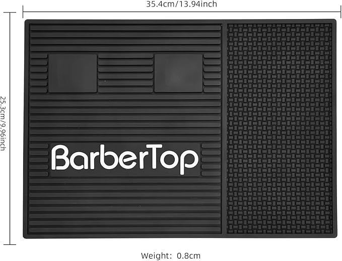 Barber Tools Organizer Mat, Magnetic Barber Mat with 2 Magnetic Slots, Barber Clippers Mat, Magnet Strip Station Pad for Hairstylist
