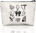 Black & White Hairstylist Makeup Bag, Aesthetic Salon Travel Organizer, Cosmetology Student Gifts for Women, Hairdresser Accessories Pouch for Teen Girls, 7.5 x 10 in