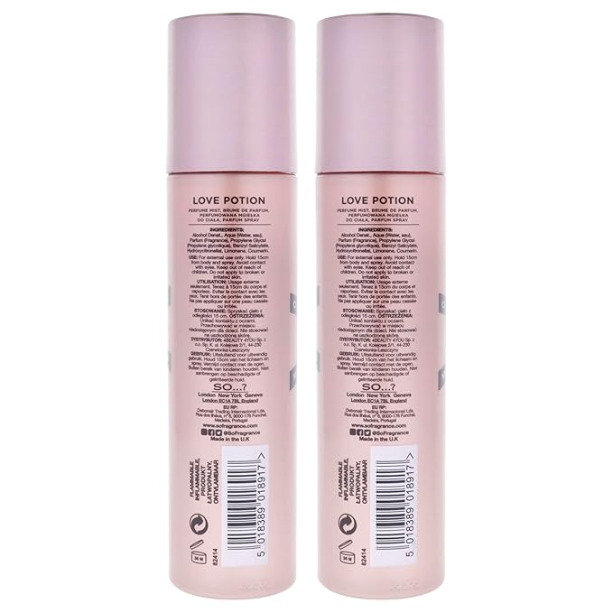 So...? Love Potion Perfume Mist for Women - 4.7 oz Mist - Pack of 2
