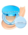 Velvet Matte Cushion Foundation Blue Ultra Cover Powder Foundation, 12h Oil-Control, Lightweight, Long-Lasting, Waterproof Korean Cushion Makeup(#02 Ivory)