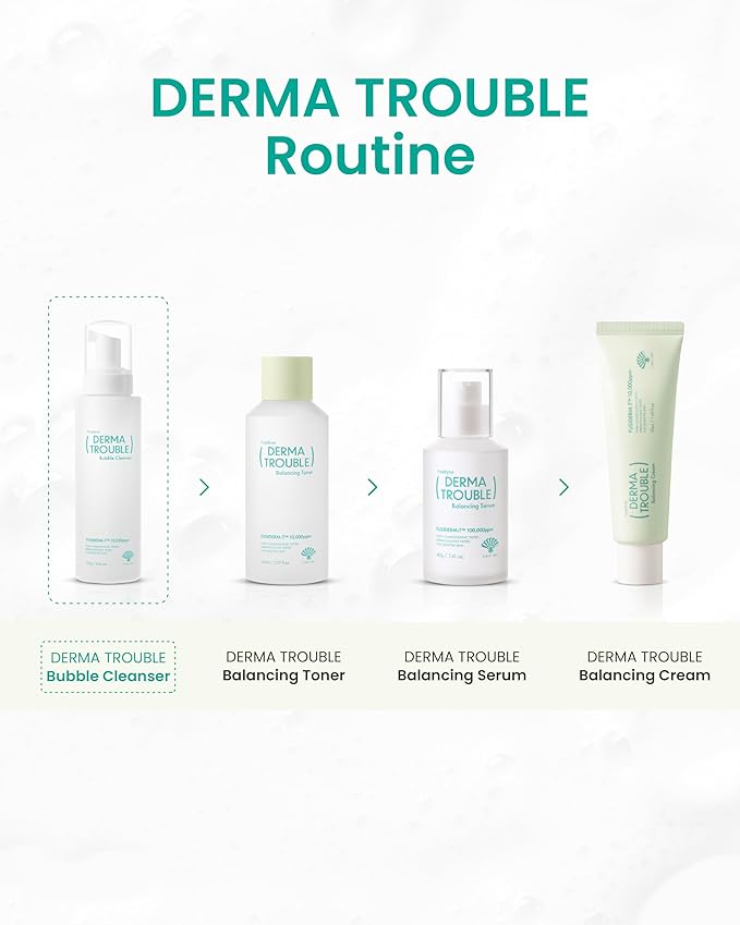 Derma Trouble Bubble Cleanser 5.46floz Gentle Low-pH Bubble Cleanser for Comedonal Acne Remove Excess Sebum Dead Skin Impurities Korean Skin Care with Fusiderm-T 10000ppm