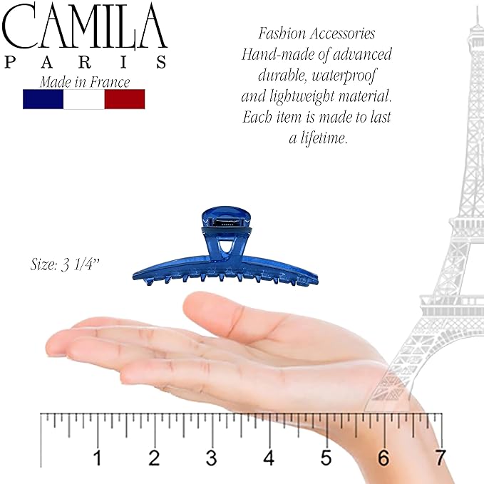 Camila Paris CP3229 French Hair Clip for Women, Narrow, Strong Hold Grip Double Teeth Girls Hair Claw Clips Jaw, Fashion Durable Styling Hair Accessories for Women, Made in France