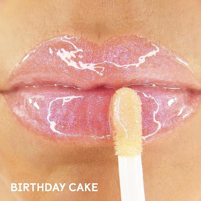 Winky Lux Birthday Cake Barely There Sheer Tinted Lip Oil – Hydrating, Shimmery Gloss, Non-Sticky, Long-Lasting Balm with Jojoba Oil & Vanilla Scent