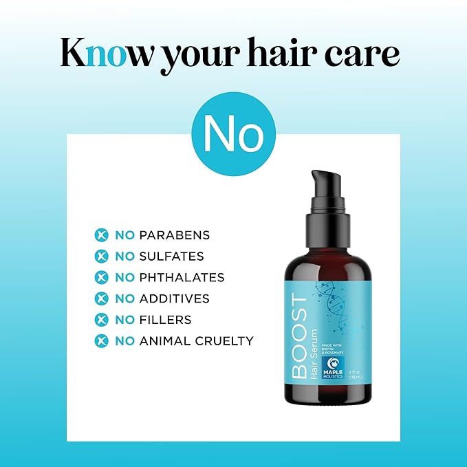 Volumizing Biotin Hair Serum for Men & Women - Caffeine Serum for Hair and Scalp Care with Peppermint Black Castor & Rosemary Oil for Enhanced Volume Shine & Hydration - Vegan & Cruelty Free (4 Fl Oz)