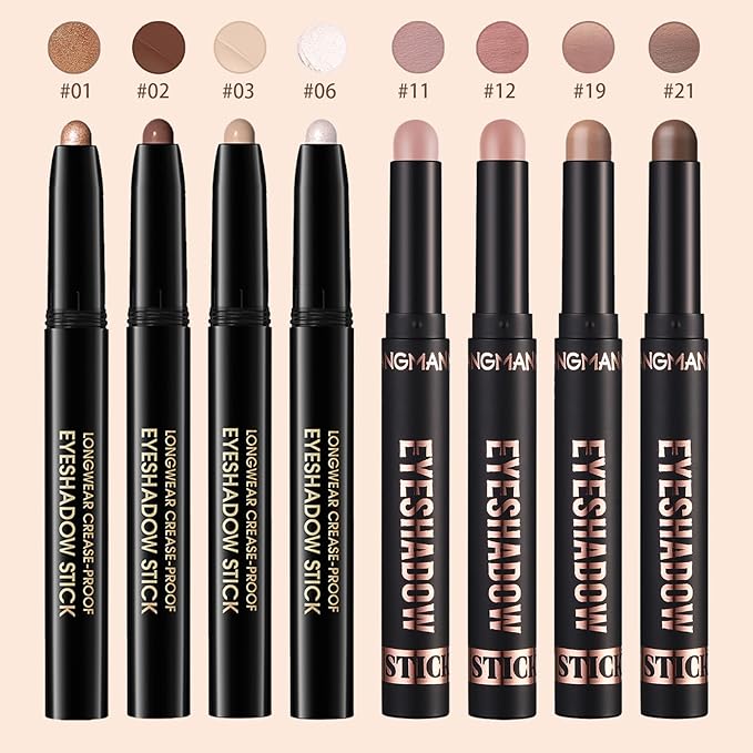 Matte Cream Eyeshadow Stick, Waterproof Eye Shadow Stick, Long-Lasting and Blendable High Pigmented Single Eyeliner Makeup for Women, 1 Caramel