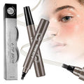 Microblading Eyebrow Pen, Waterproof Four-tip Beard and Eyebrow Pen, Liquid Eyebrow Pencil, Long-Lasting Natural Magic Eyebrow Makeup Fine Stroke Contouring Pencil (Grey)