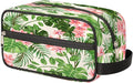 Tropical Leaf Flower Travel Toiletry Bag for Women Men Lightweight Cosmetic Makeup Bag Organizer Waterproof Shaving Bag Dopp Kit with Large Capacity for Toiletries and Shaving Accessories