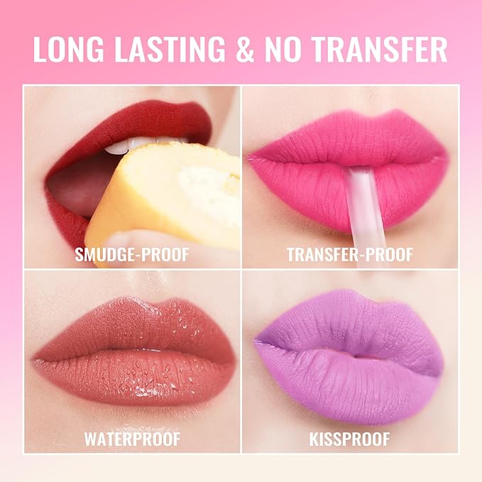 Oulac Matte Pink Lipstick for Women, Hot Pink Long Lasting Liquid Lipstick, High Impact Lip Color Full Coverage Lip Makeup with Vitamin E Waterproof Formula,Vegan M06