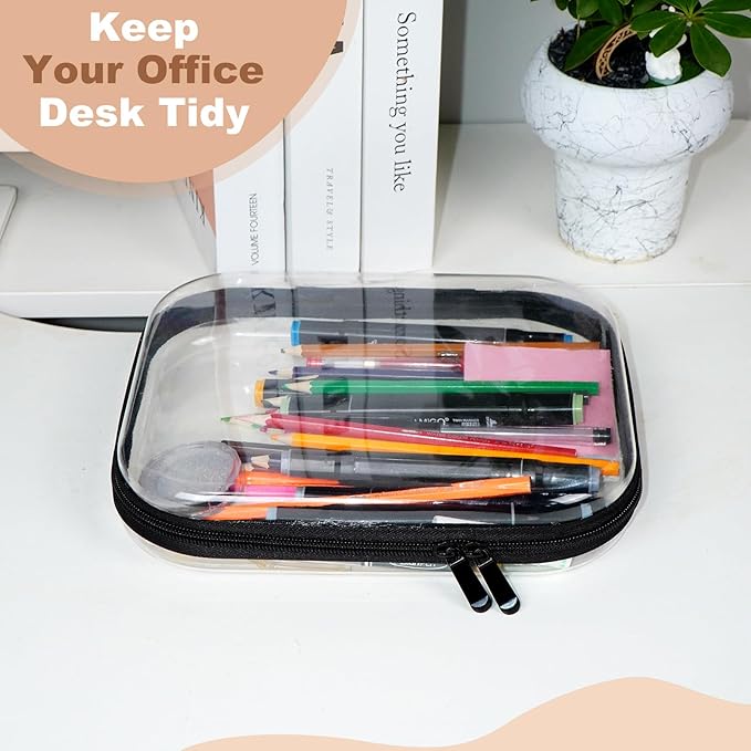 3pcs Clear Hard Shell Zipper Case, Transparent Hard Plastic Zipper Pouches, Portable Travel Organizer, Clear Toiletry Bag, Craft and Arts Organizer, Toy Storage Bins, Stackable Hard Side Plastic Case