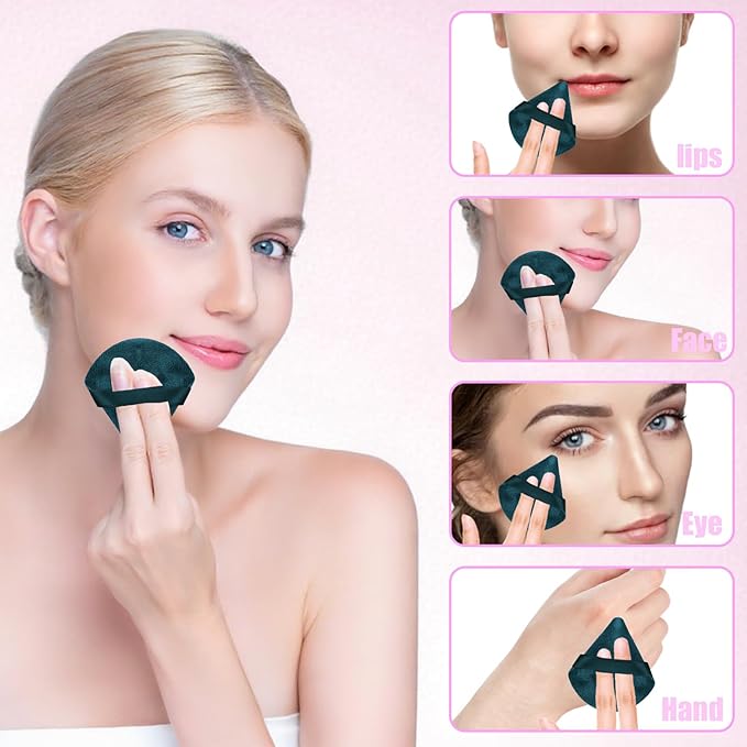 30PCS Triangle Powder Puff Face Makeup Powder Puffs Sponge Soft Powder Puffs for Loose Powder Cosmetic Foundation Blackish Green