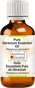 Greenwood Essential Pure Geranium Essential Oil (Pelargonium graveolens Steam Distilled 15ml (0.50 oz)