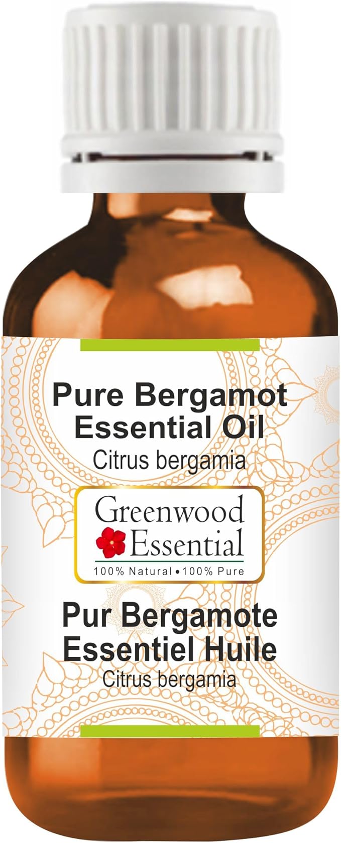 Greenwood Essential Bergamot Essential Oil (Citrus bergamia) Pure | Non-Sticky | Non-Greasy | Lightweight | Men & Women | All Skin Types | Steam Distilled 50ml (1.69 oz)