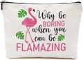 Flamingo Makeup Bag - Animal Lover's Summer Cosmetic Bag, Funny Toiletry Bag for Graduation or Birthday Gifts