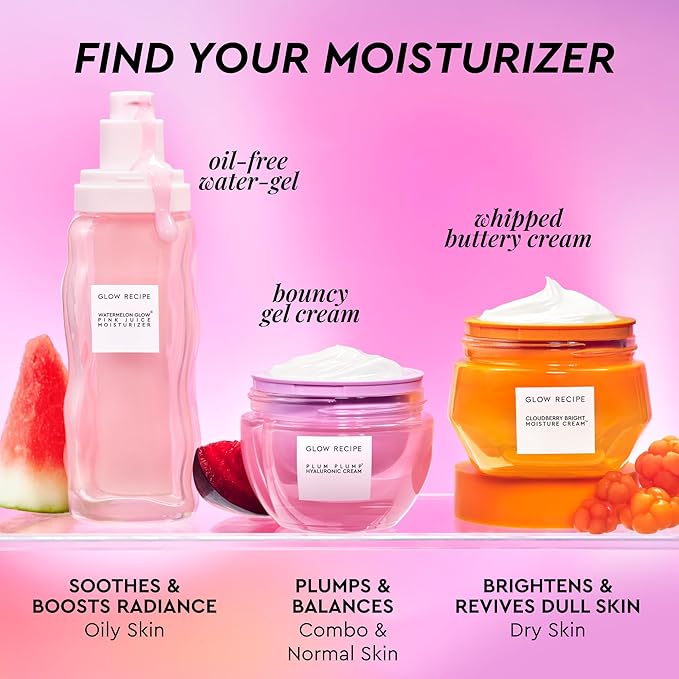 Glow Recipe Pink Juice Water Gel Face Moisturizer for Women, Men & Teens - Hydrating Hyaluronic Acid, Radiance Boosting, Non-Comedogenic, Oil-Free, Long-Lasting Korean Skin Care for Oily Skin (50ml)