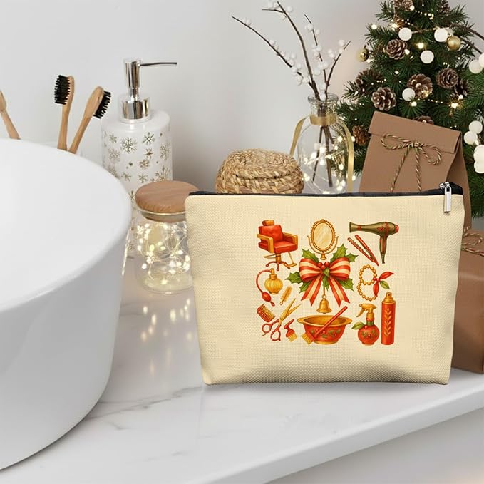 Chrisamas Hairstylist Gifts Women Makeup Bag Make Up Bag, Cosmetic Bags for Hairstylists, Hairdresser Gifts for Cosmetology Student Teen Girls