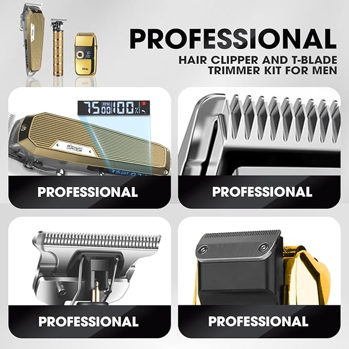 DSP® Professional Barber Clippers Set for Men - Cordless Bald Shaver Men Clippers and Trimmers Set - All in one Complete Kit