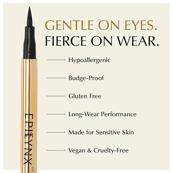 EPILYNX Waterproof Eyeliner - Smudge-Proof Liquid Eyeliner Pen with Precision Tip for Smooth, Long-Lasting Application - Vegan, Hypoallergenic & Gluten-Free Eye Liner - 2mL Purple