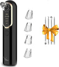 Yccu Blackhead Remover Vacuum Pore Extractor Black Head Remover for Face and Nose Blackhead Extractor Tool Pore Cleane Vacuum with USB Charge 4 Modes 5 Suction Heads for Women and Men (Black)