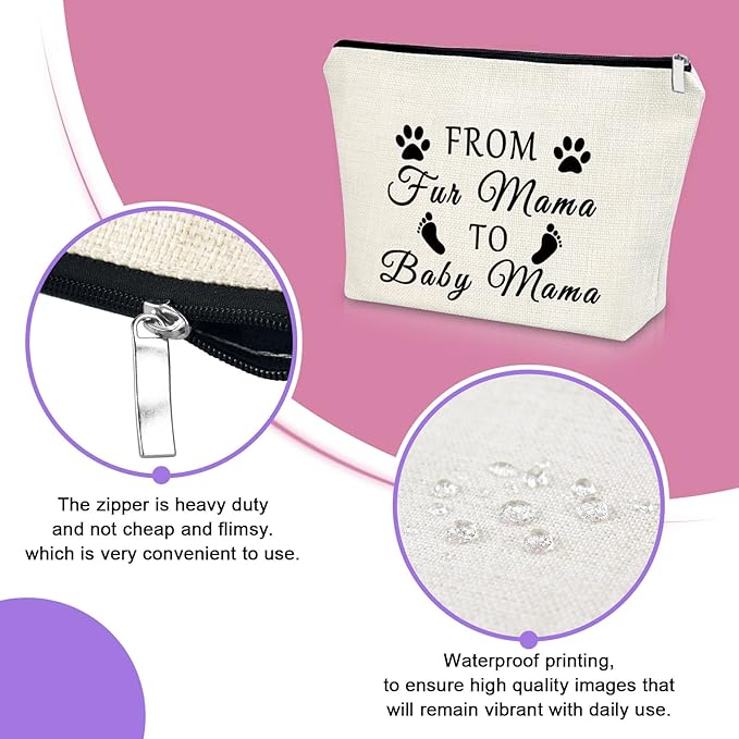 Sazuwu New Mom Gifts for Women After Birth Makeup Travel Bag Cosmetic Organizers Mom to Be Pregnancy Announcement Baby Reveal Gift for Mother New Mommy Mothers Day Present